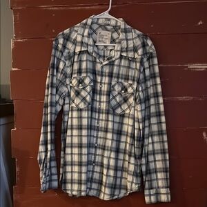 Men's Gray Plaid Shirt